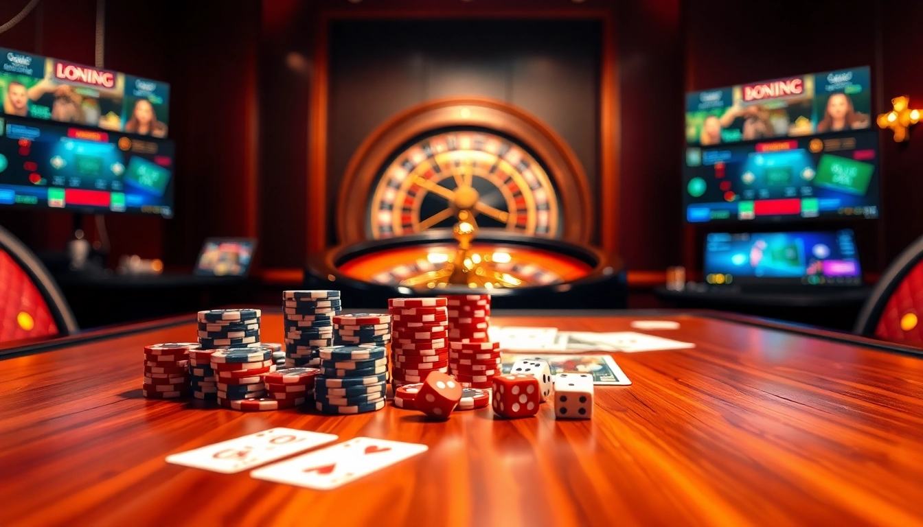 Engage in luxury gambling at dom88.us.com with vibrant poker and roulette visuals.