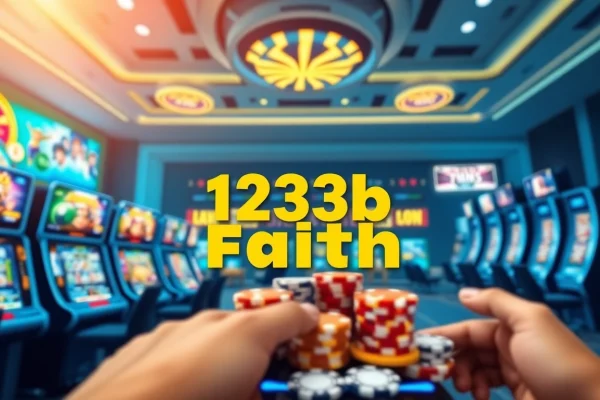 Online casino gaming scene highlighting 123b.faith's exciting games and trustworthiness.