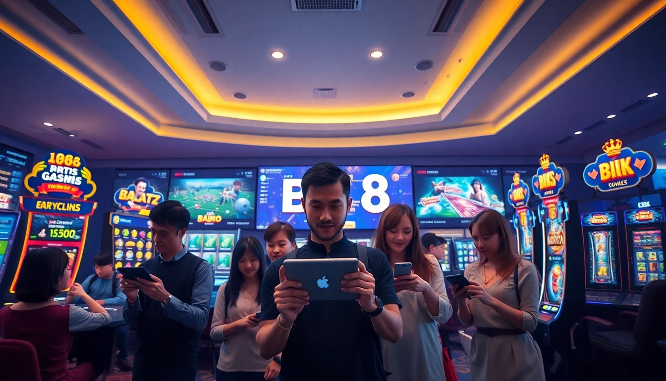 Dynamic representation of bk860s.com showcasing players enjoying online gaming in a vibrant atmosphere.