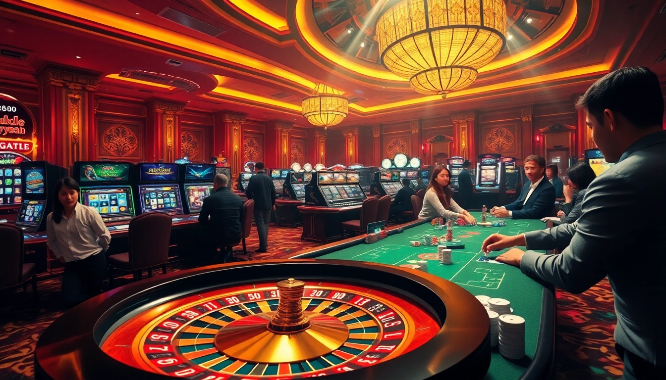 Experience the vibrant atmosphere of ee88win.net with dynamic casino visuals showcasing roulette, poker chips, and slot games.