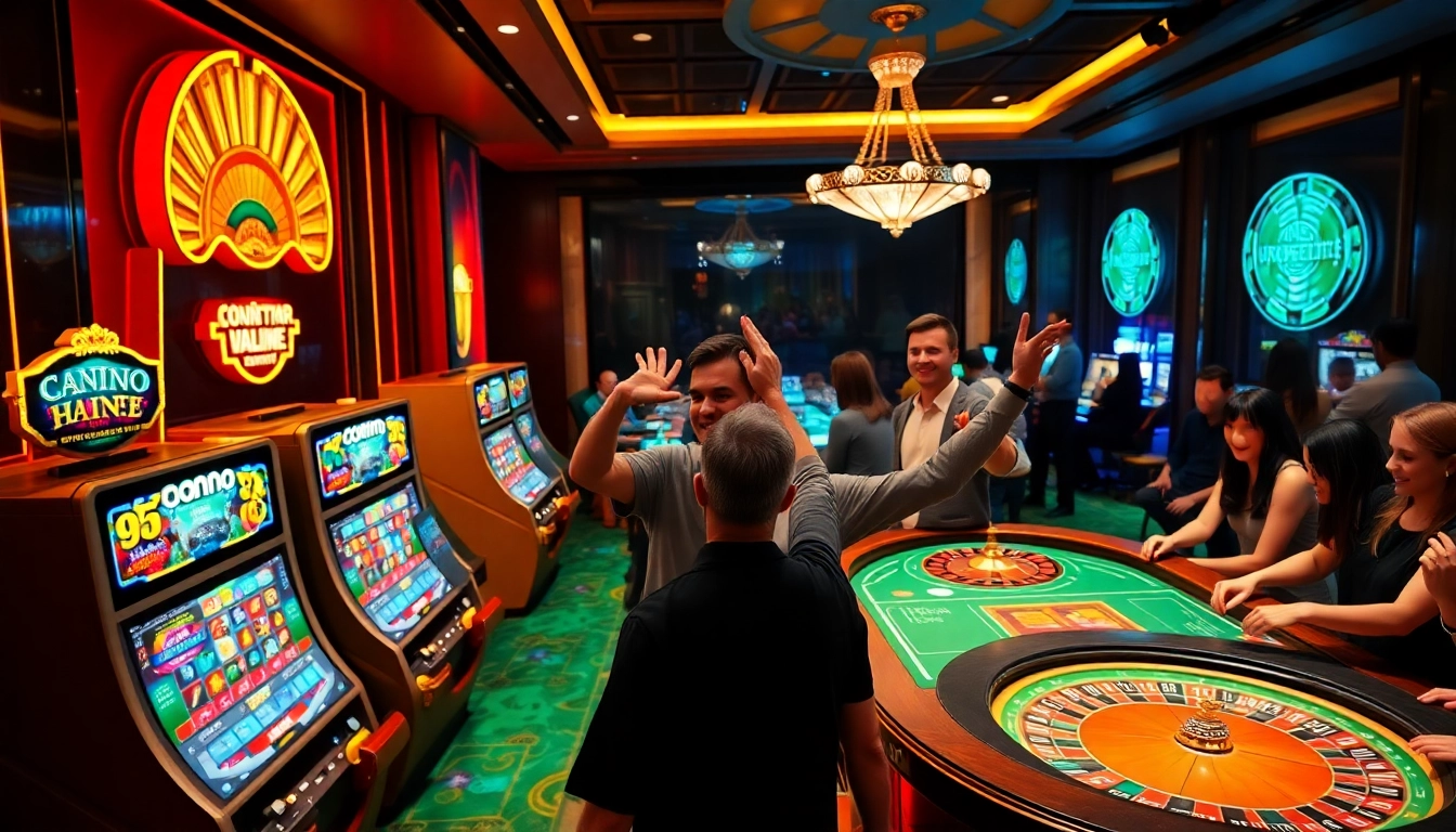 Experience high-stakes gaming at loto188.gb.net with vibrant slot machines and luxurious casino tables.
