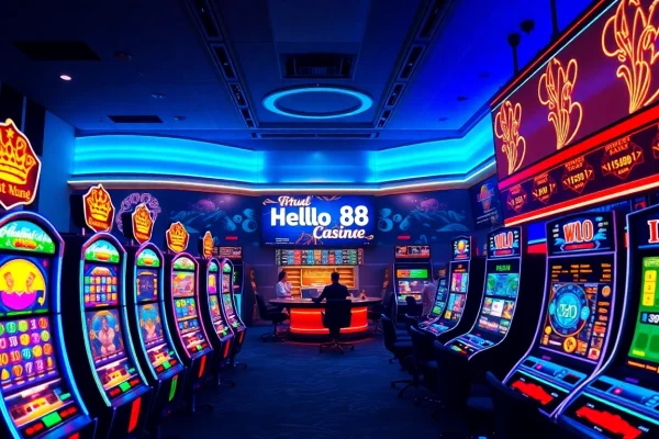 Engaging online gambling scene showcasing hello88win.live with vibrant casino games and a digital experience.