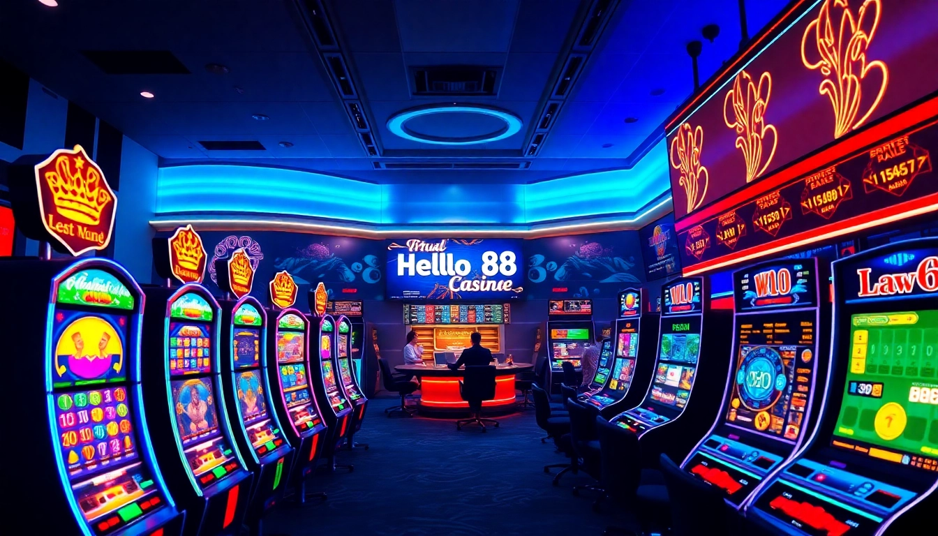 Engaging online gambling scene showcasing hello88win.live with vibrant casino games and a digital experience.